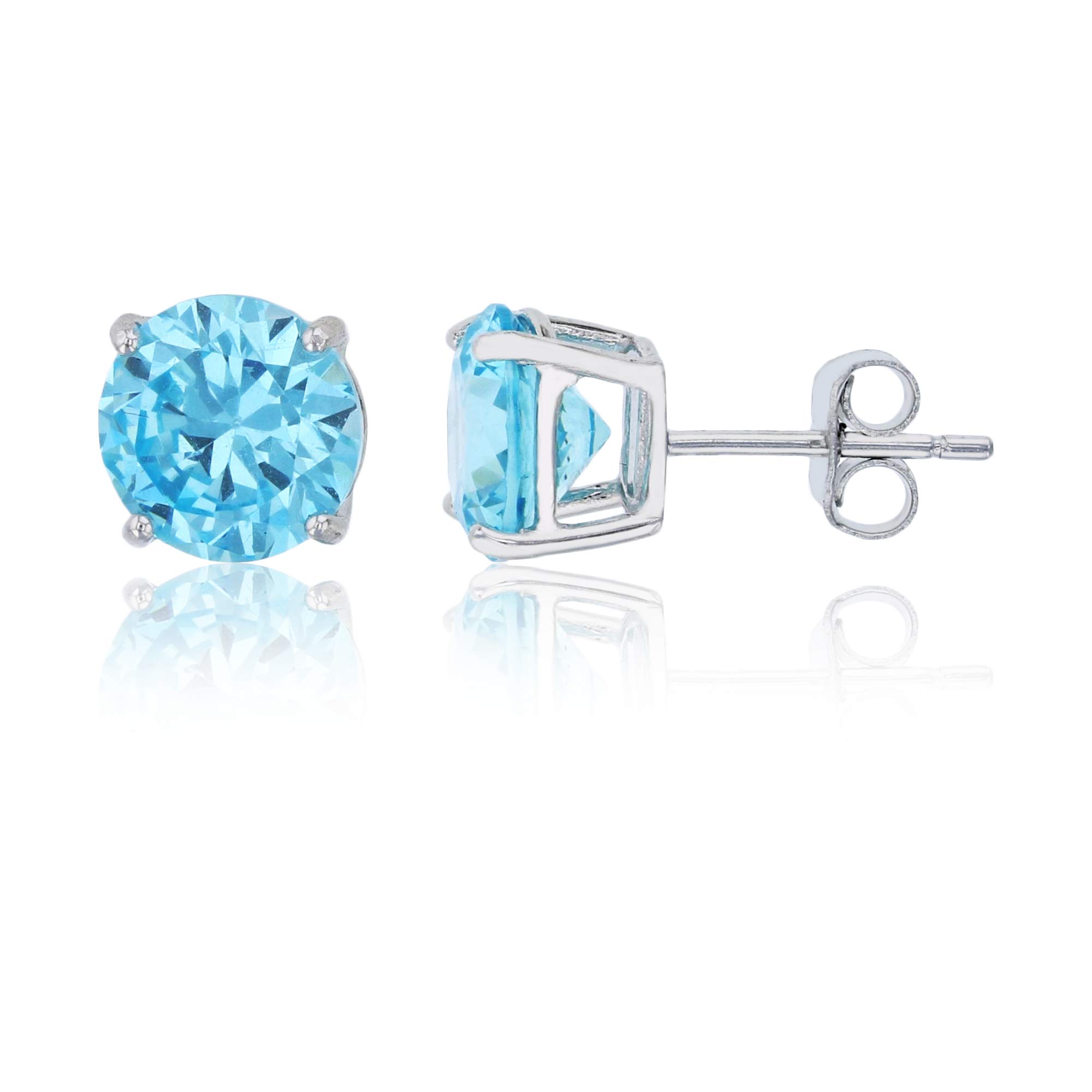 Hypoallergenic Sterling Silver 8mm Simulated Diamond Birthstone Stud Earrings for Women - Perfect for Everyday Wear, Gift Giving & Special Occasions