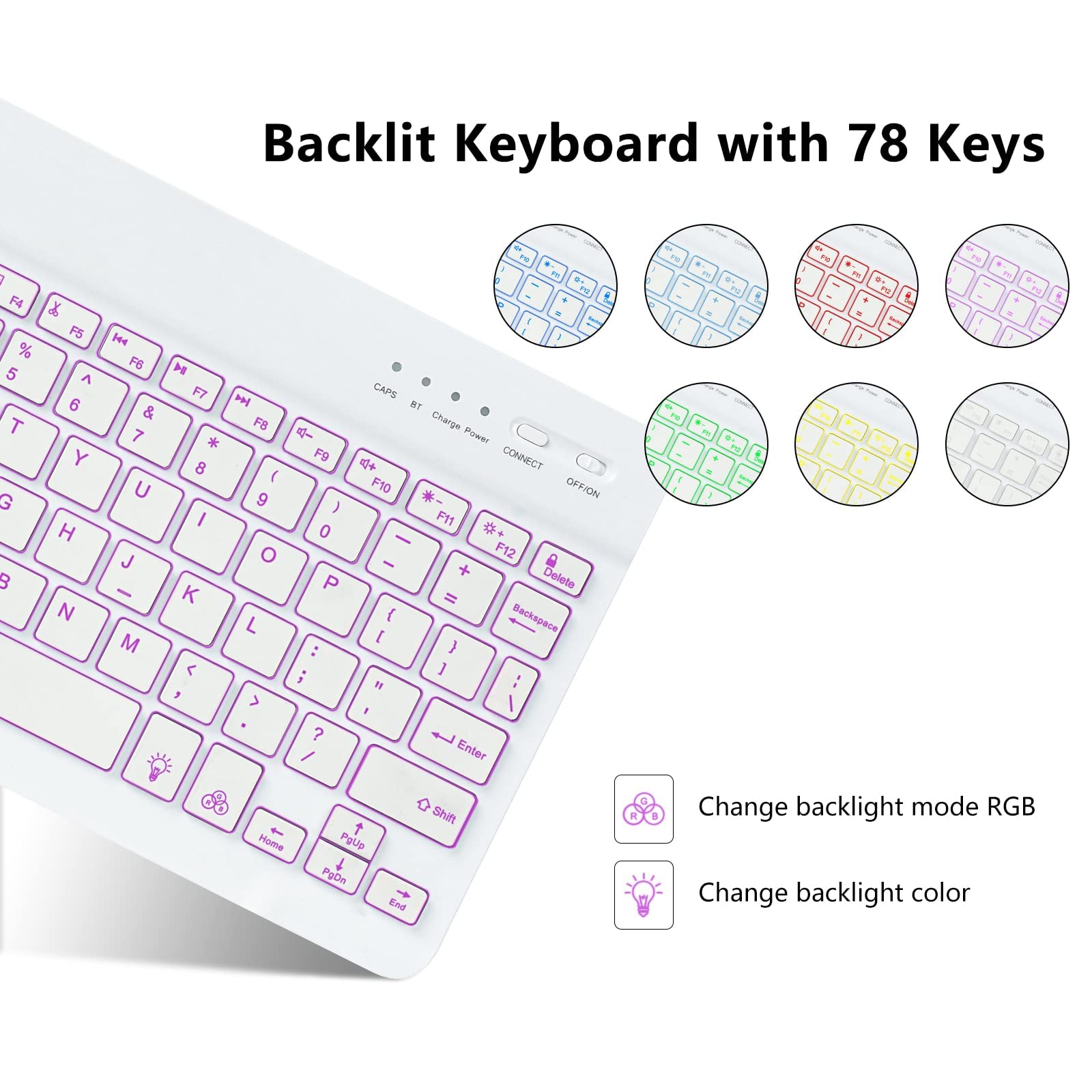 MORECOO Wireless Keyboard Case for iPad 9th/8th/7th Gen & iPad Air 3rd Gen & iPad Pro 10.5