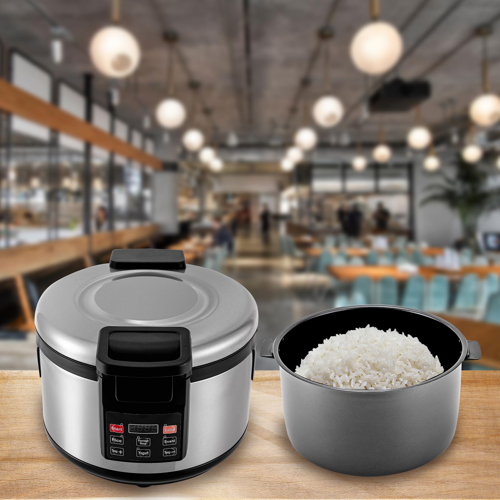 Commercial Rice Warmer with Stainless Steel Exterior & Non-Stick Pot - 20QT (19L) Adjustable Temperature Food Warmer for Restaurants, Catering, Buffets & Parties (Warming Only, Not a Cooker) - Perfect for Keeping Rice, Soups, and Side Dishes Warm During Events