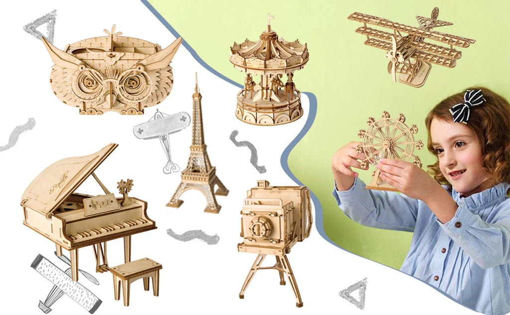 Rolife Ferris Wheel DIY Model Kit - 3D Wooden Puzzle for Adults & Teens - Fun Craft Project for Home Decor, Gifts & Relaxation - Perfect for Birthday, Christmas & Stress Relief Activities