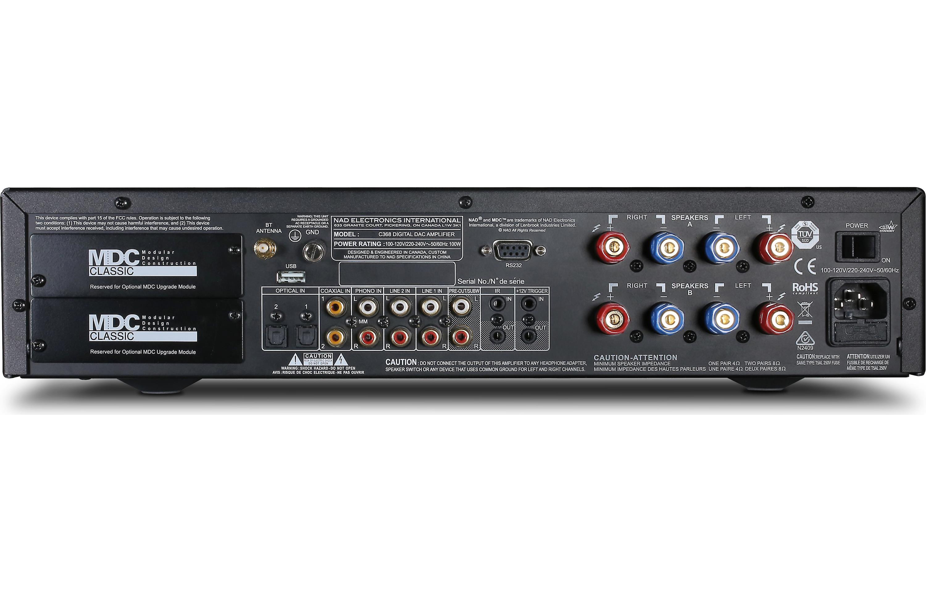NAD Electronics C 368 Hybrid Digital DAC Amplifier - Premium Stereo Audio System for Home Theater & Music Listening (Open Box) - Perfect for Audiophiles & Hi-Fi Enthusiasts