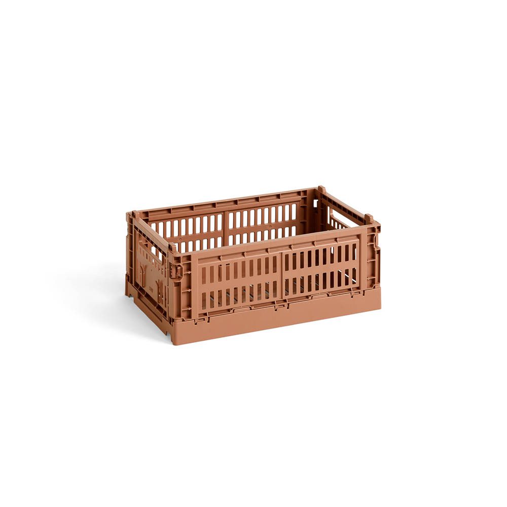 HAY Colour Storage Crate V2 - Small Terracotta Organizer Box for Home, Office & Kids Room | Stylish Storage Solution for Toys, Books & Supplies