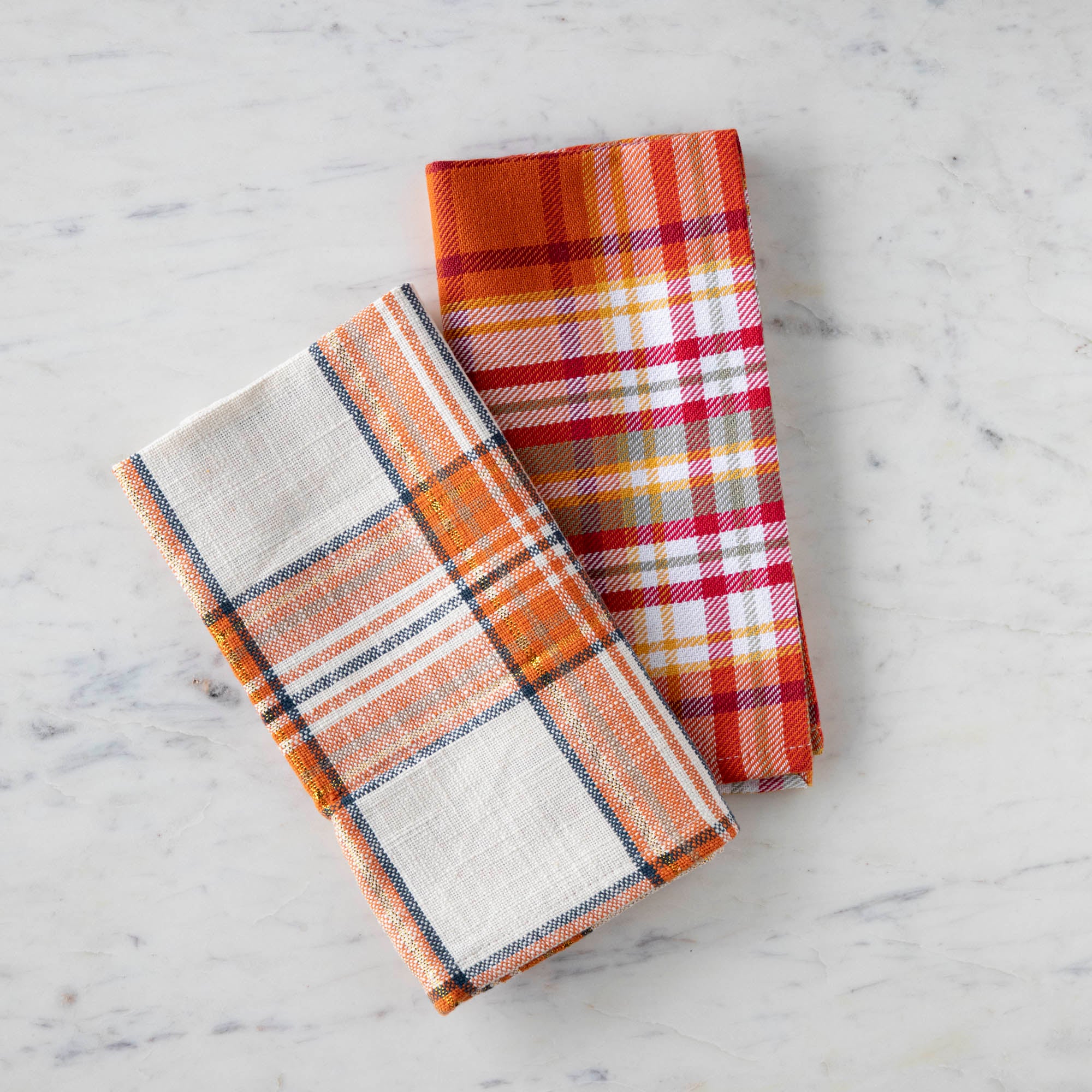 Autumn Plaid Napkins - 12 Pack Premium Cotton Table Napkins for Fall Dinner Parties, Thanksgiving, and Seasonal Home Decor