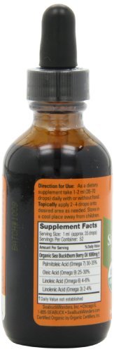 100% Certified Organic Sea Buckthorn Berry Oil - Cold Pressed, 1.76 Oz (Pack of 3) for Skin Care, Hair Growth & Anti-Aging - Natural Face Serum & Moisturizer