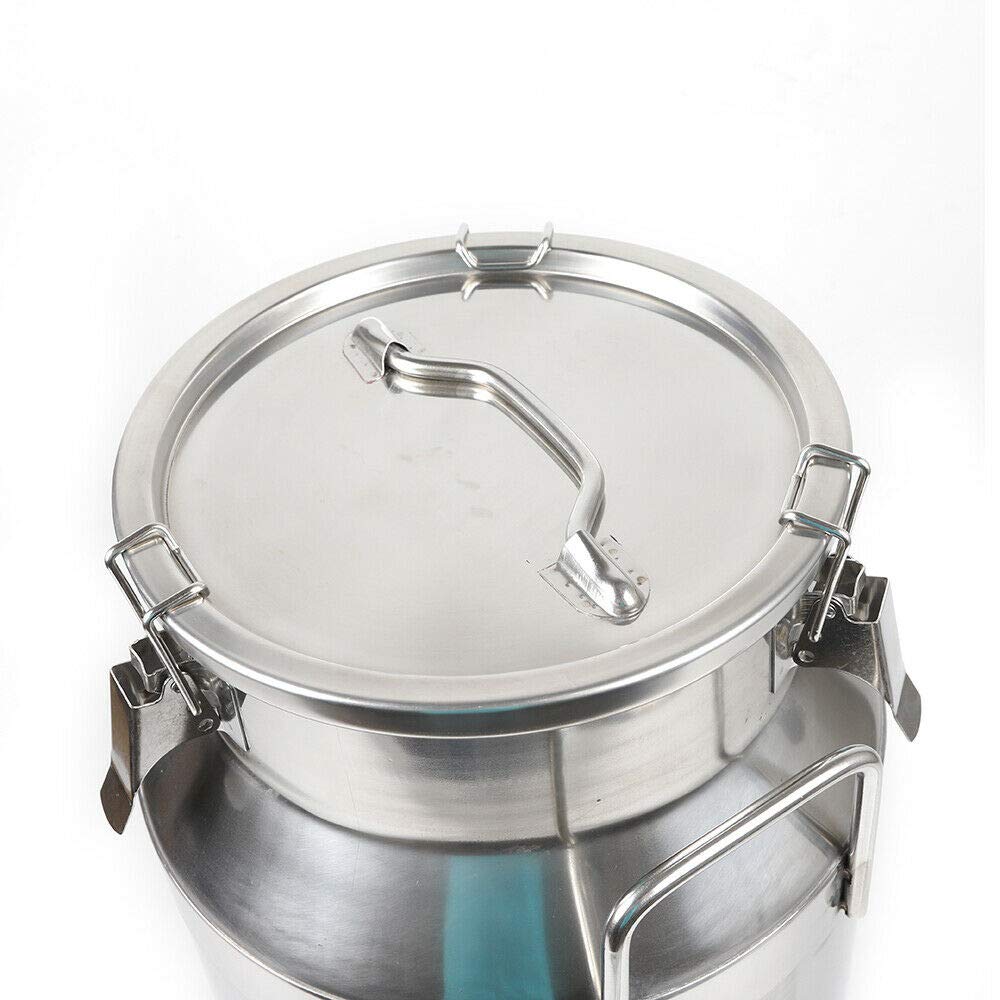 30L Stainless Steel Milk Can & Wine Pail - 7.92 Gallon Sealed Lid Liquid Storage Container for Dairy, Beverage, and Home Brewing - Perfect for Farm Milk Transport, Winemaking, and Commercial Kitchen Use