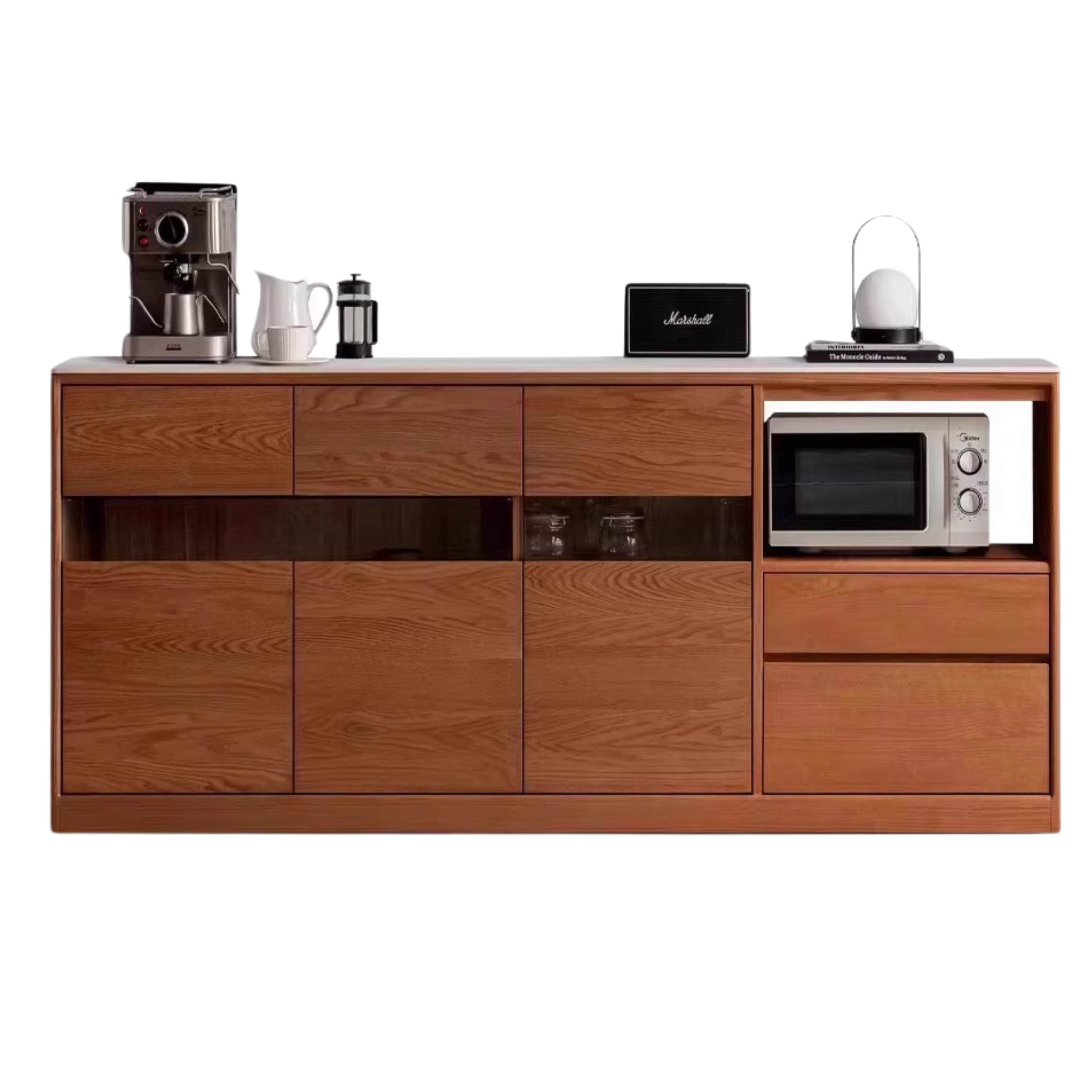 70.9x15x33.5 inch / 180x38x85сm / Walnut color / sideboard