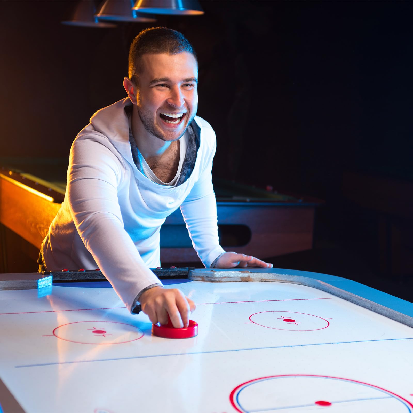 PATIKIL Air Hockey Paddles & Pucks Set - 2 Black Replacement Pushers with Handles & Air Hockey Pucks - Perfect for Family Game Nights & Arcade Style Entertainment