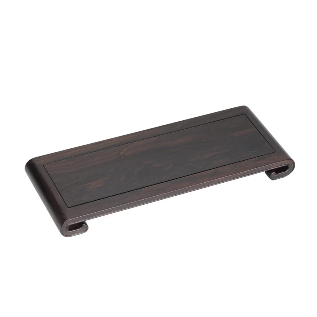 Hand-Carved Wooden Bonsai Display Stand - Large Rectangle Plant Base for Indoor Potted Plants, Flower Pots, Buddha Statues & Home Decor | Perfect for Living Room, Office Desk & Zen Garden Decorations