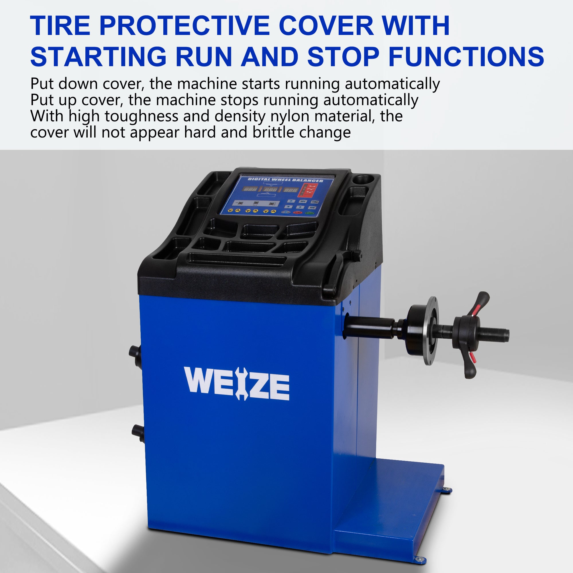 WEIZE 2.0 HP Swing Arm Tire Changer & Wheel Balancer Combo - Professional Automotive Tire Machine for Car, Truck & Motorcycle Repair Shops & Home Garages
