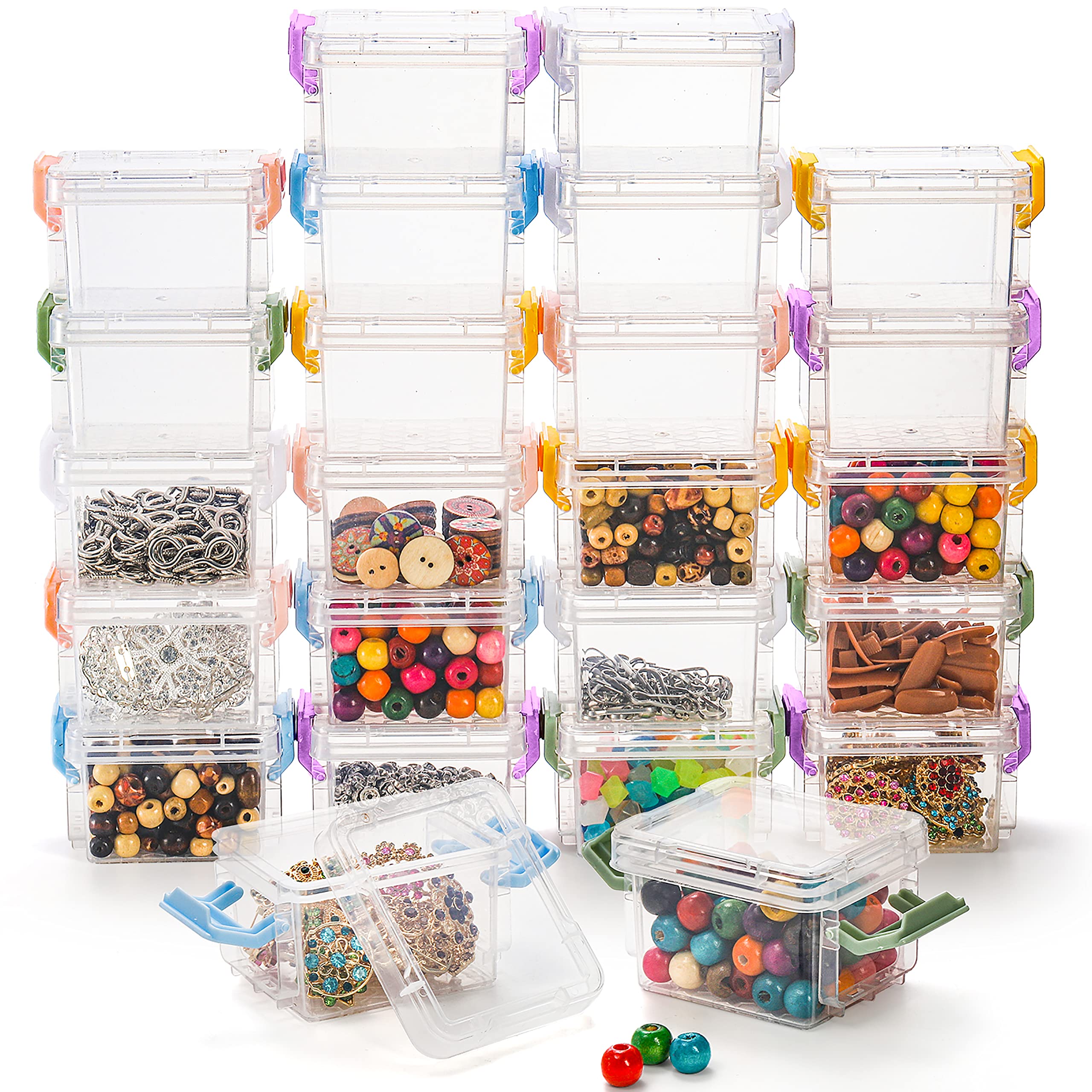 Nicunom 24 Pack Mini Plastic Storage Containers - 3.1