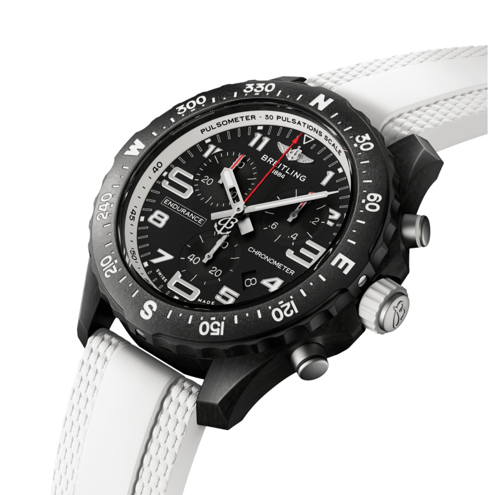 Endurance Pro 38mm White Dial Men's Watch with Rubber Strap - Perfect for Running, Swimming & Outdoor Sports