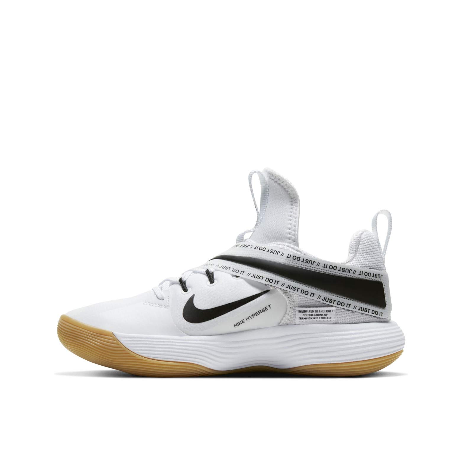 Nike React Hyperset Volleyball Shoes for Men & Women - White (Men's 10 / Women's 11.5) | NKCI2955-100 | Lightweight Court Shoes for Indoor Volleyball & Training