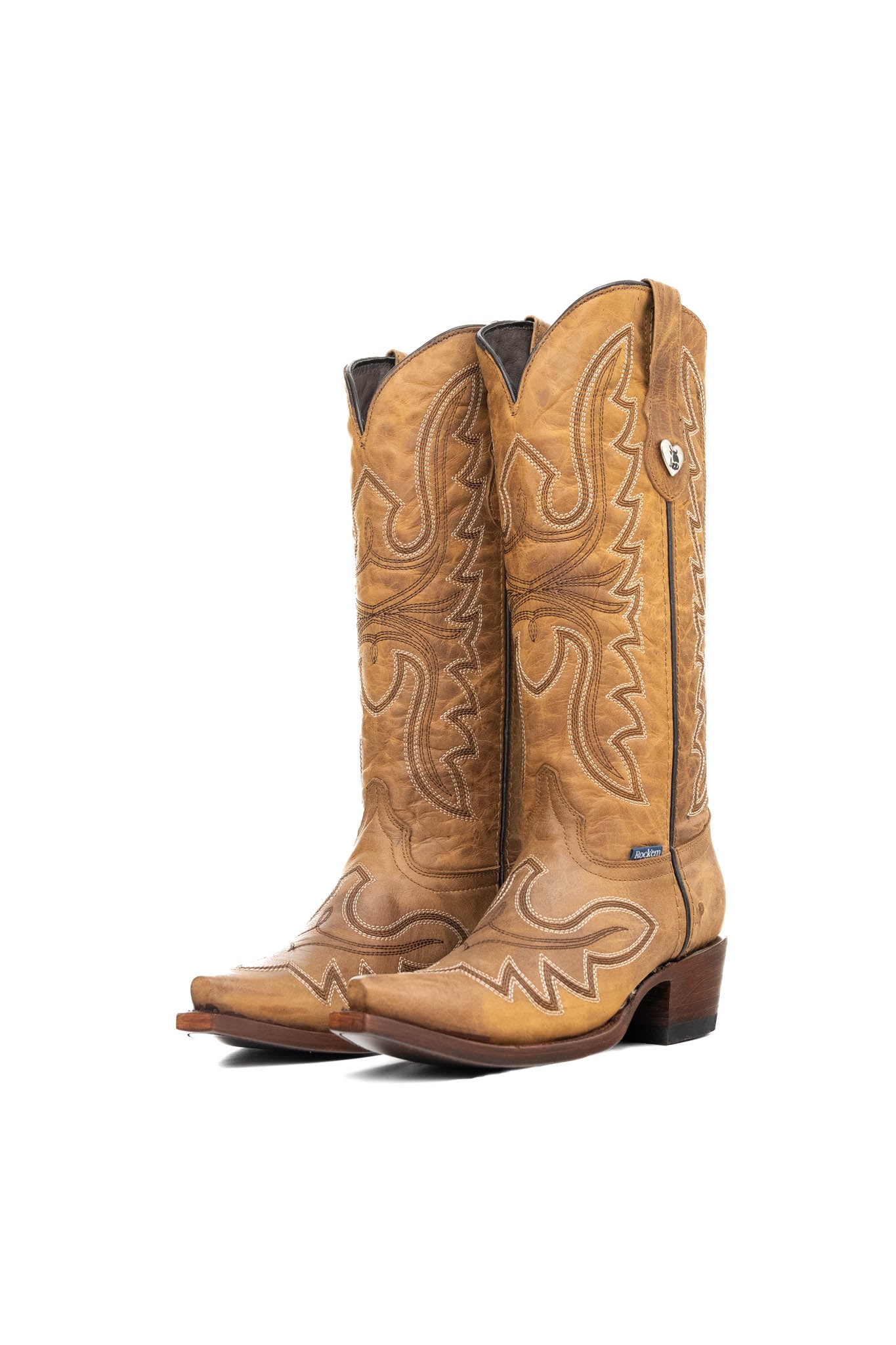 Madeline Midi Snip Toe Cowgirl Boots for Women - Western Ankle Booties with Leather Upper & Stacked Heel | Perfect for Country Dancing, Rodeo Events & Casual Outfits