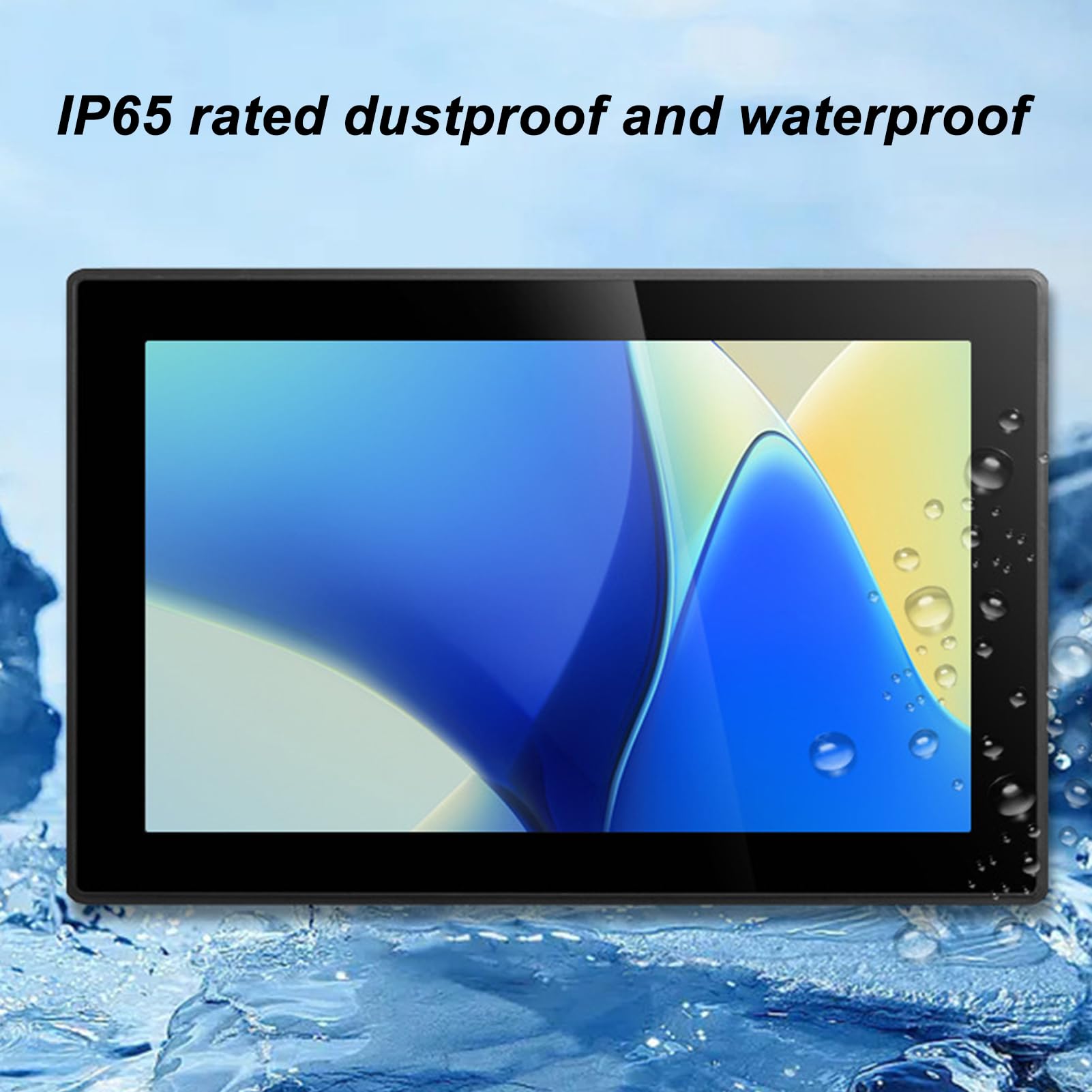 15.6 Inch Vikye Waterproof IP65 Capacitive Touchscreen LCD Monitor - Portable Outdoor Display for Laptop PC (EU Compliant) - Perfect for Industrial Kiosks, Digital Signage & Marine Applications