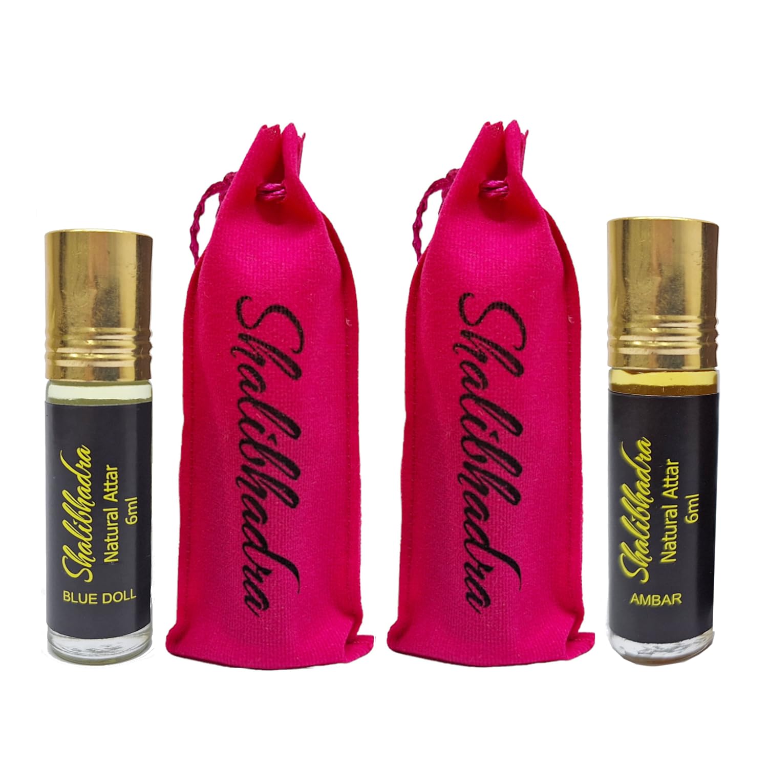 Shalibhadra Combo Bluedoll & Ambar Attar Fragrances - Alcohol-Free Long Lasting Perfume Oil for Men & Women (24-Hour Scent) - 6ml Roll-On Perfume (Pack of 2) | Perfect for Daily Wear, Special Occasions & Gift Giving