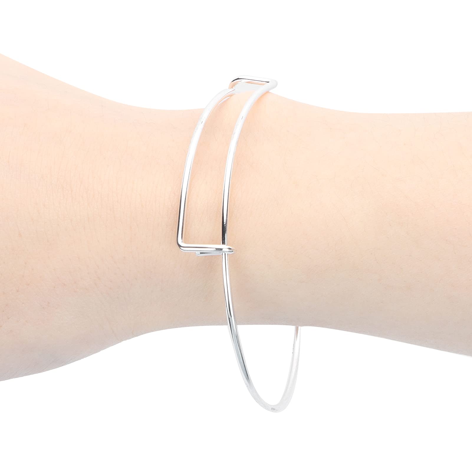 20PCS Expandable Stainless Steel Bangle Bracelets - Adjustable Wire Blank Bracelets for DIY Jewelry Making, Silver Color | Perfect for Handmade Crafts, Gift Giving & Fashion Accessories