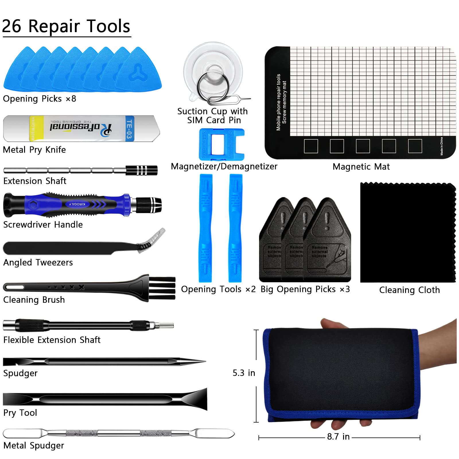 150-in-1 Precision Screwdriver Set for Electronics Repair - PC, MacBook, iPhone, Gaming Consoles (Blue)