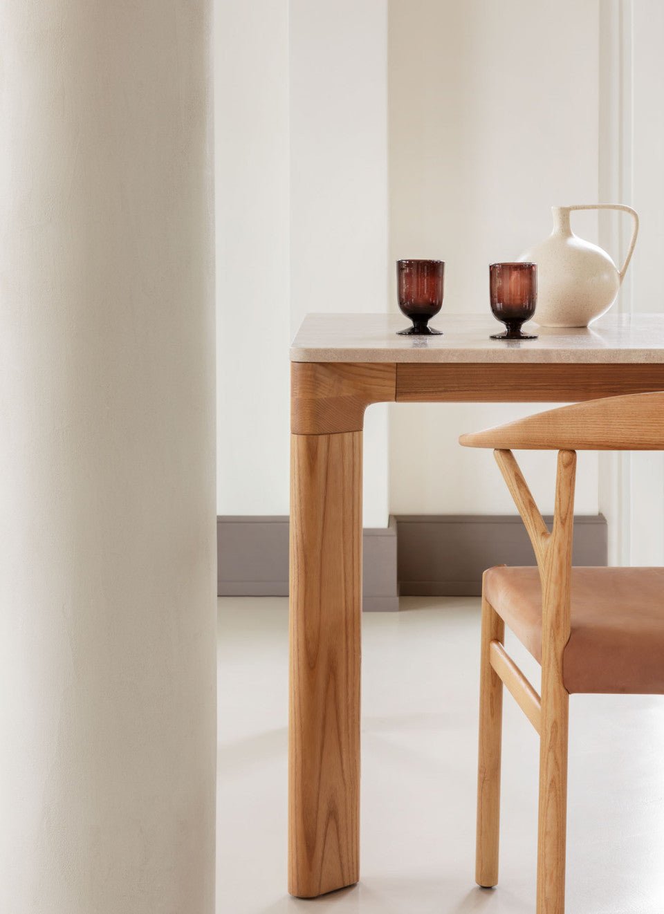Midj Planum Modern Dining Table - Solid Wood Kitchen Table for 6 - Perfect for Dining Room, Kitchen, and Small Space Gatherings