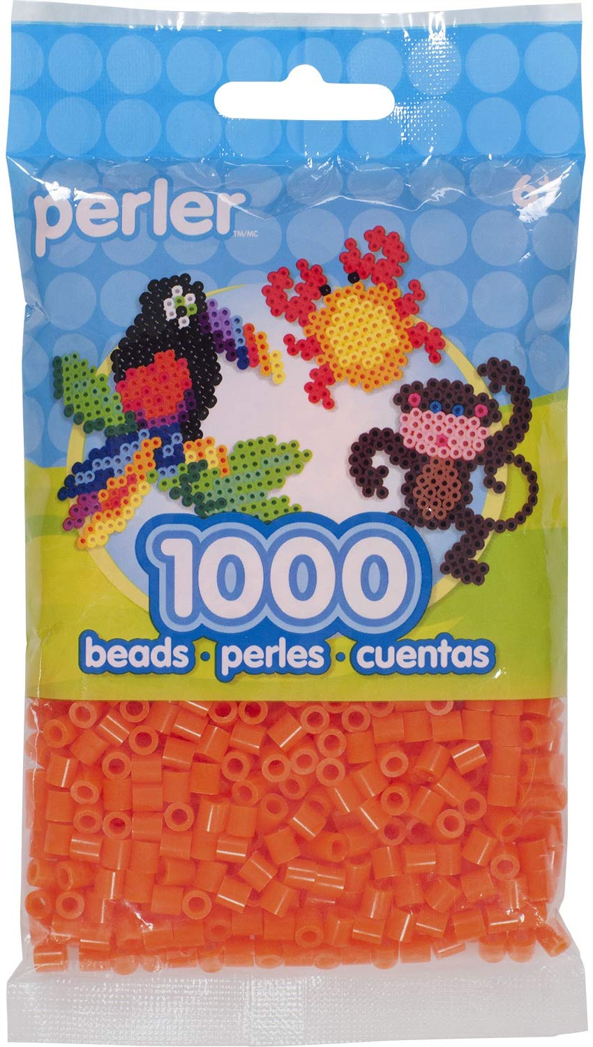 Perler Fuse Beads for DIY Crafts - Small Tangerine Colored Beads for Jewelry Making, Kids Art Projects & Home Decor