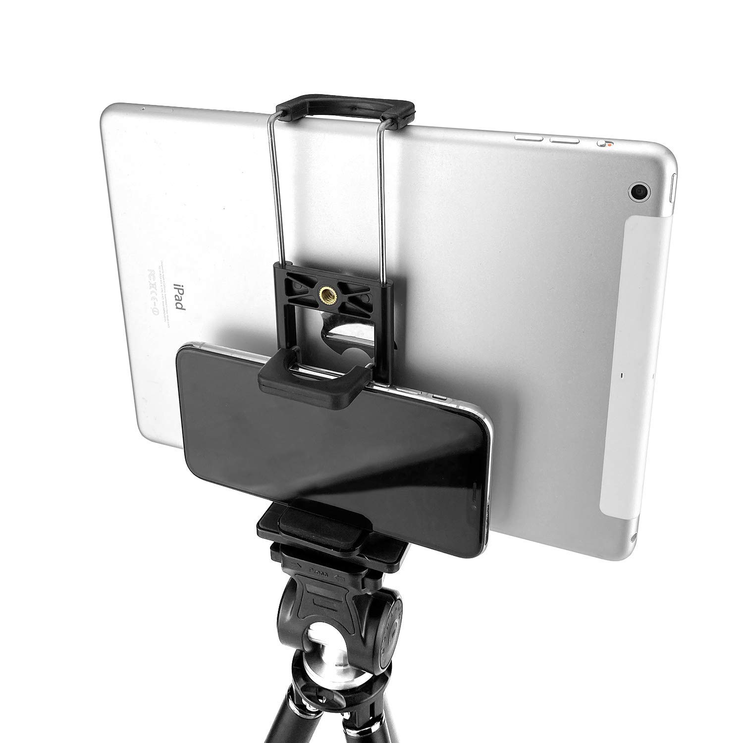 Acuvar 2-in-1 Universal Tablet & Smartphone Tripod Mount Holder - Compatible with All Android & iOS Devices - Perfect for TikTok, YouTube & Live Streaming