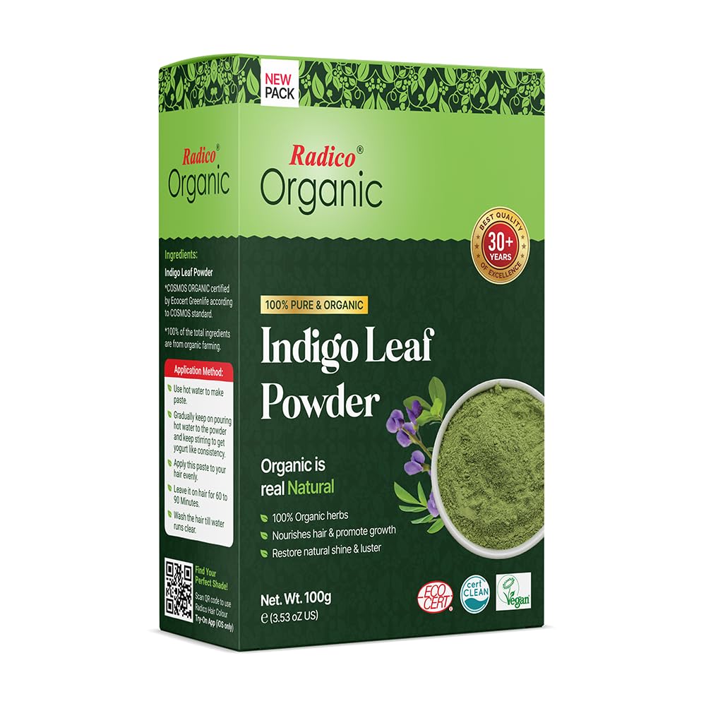 Organic Indigo Leaf Hair Treatment Powder (100g) - 100% Natural Herbs for Soft, Shiny & Healthy Hair | Anti-Hair Loss, Repair Damaged Hair, Prevent Dandruff & Thinning | Vegan, Chemical-Free Hair Care for Daily Use & Styling