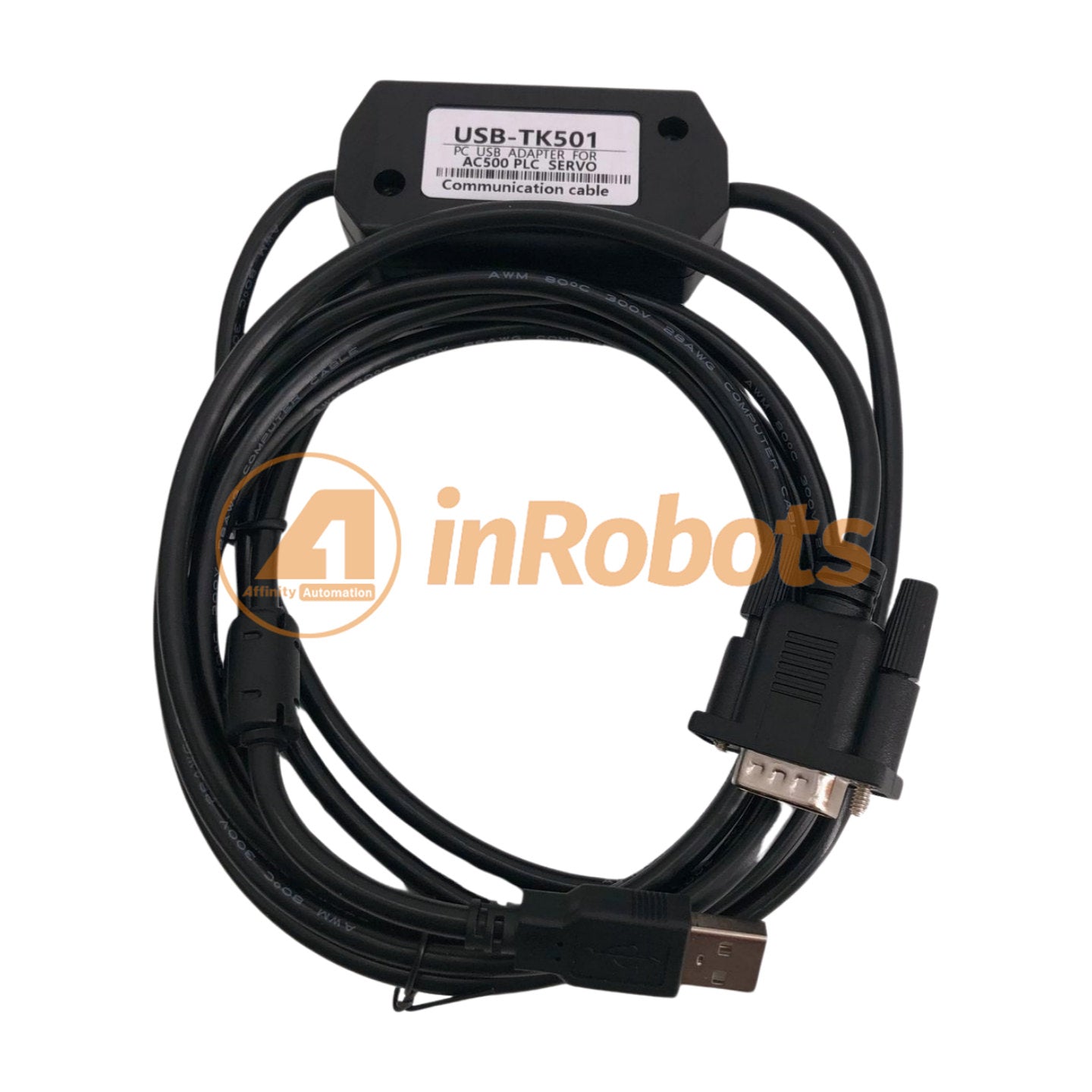 ABB TK501 USB Communication Cable - PC USB Adapter for AC500 PLC Servo Drive - Industrial Automation & Control System Connectivity Solution