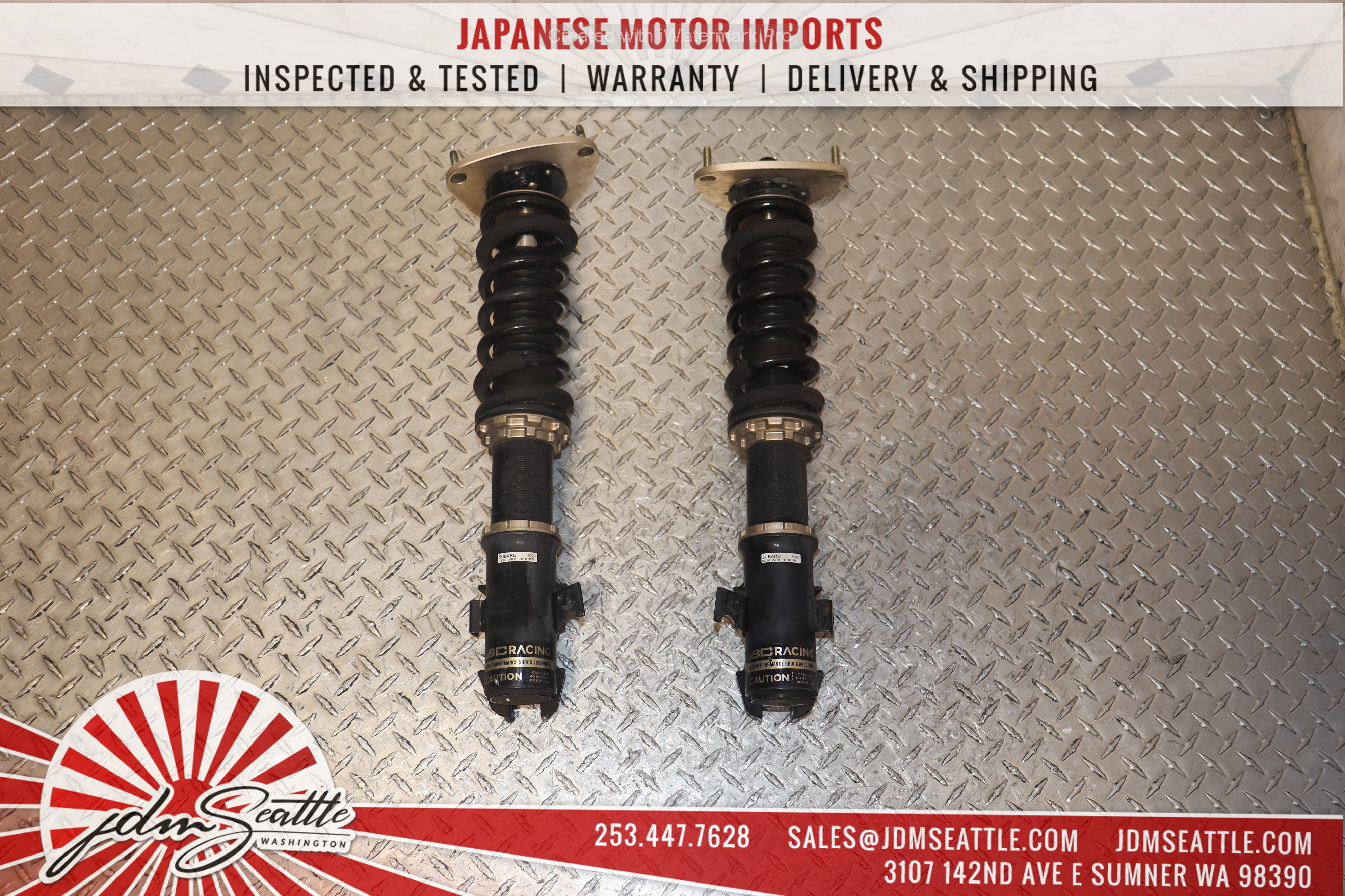 BC Racing Coilovers Front Pair for 2002-2007 Subaru Impreza WRX STI GDB - JDM Performance Suspension Upgrade for Track & Street Racing