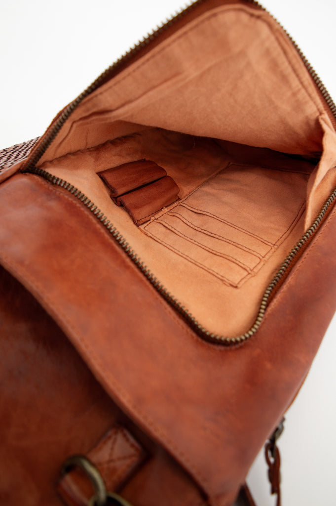Premium Genuine Leather Handbag 097 in Cognac Brown - Stylish & Durable for Women's Work, Travel & Everyday Use