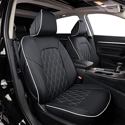 Leather (Black with White Piping)