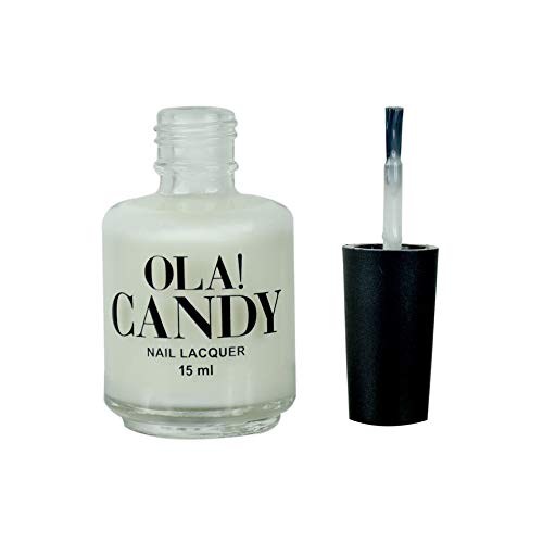 Ola Candy Base Coat Nail Polish - 15ml White Glossy Finish for Long-Lasting Manicure | Perfect for Nail Art, French Tips & Everyday Wear