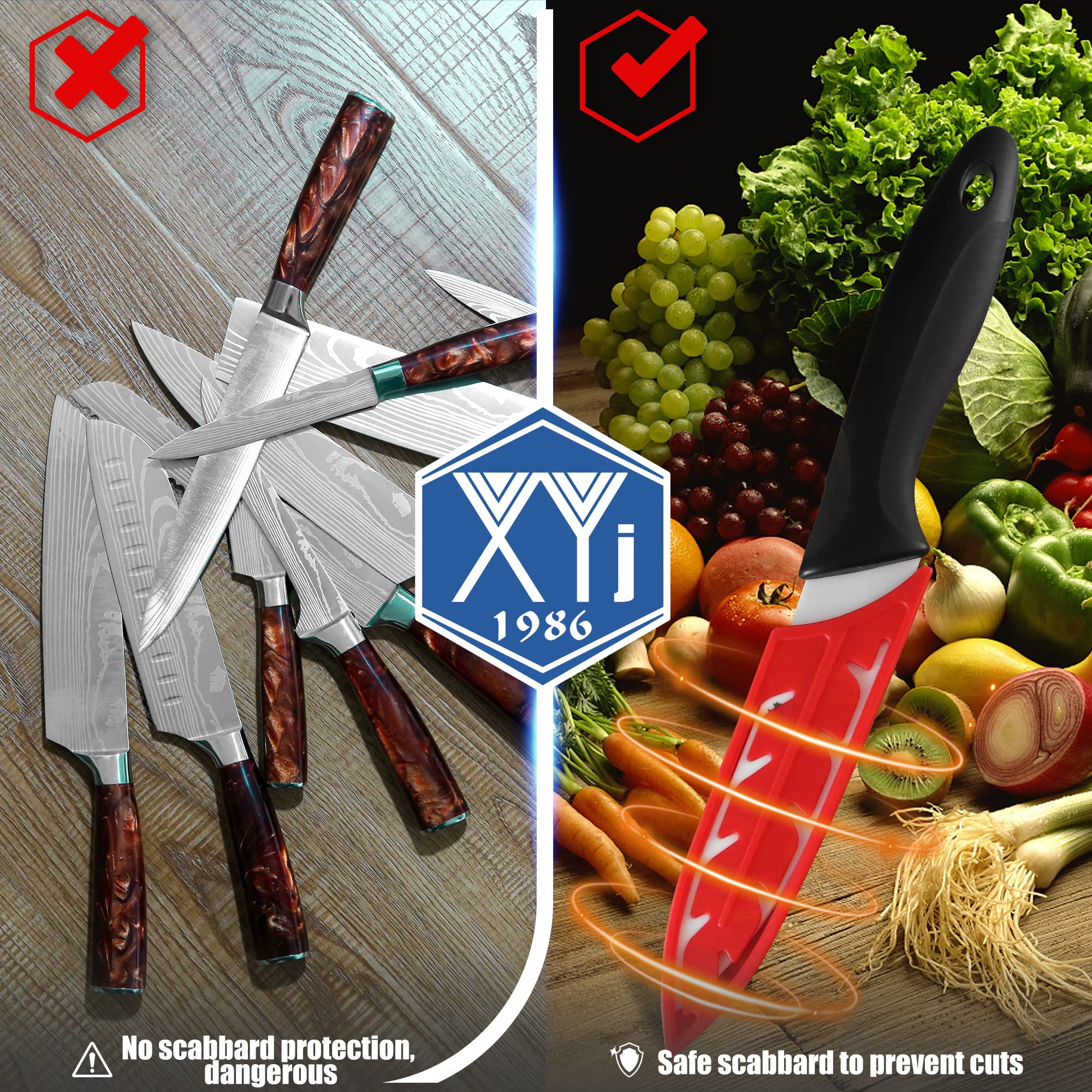 XYJ 2-Pack Universal Knife Sheath Protectors - Premium Edge Guards for 5
