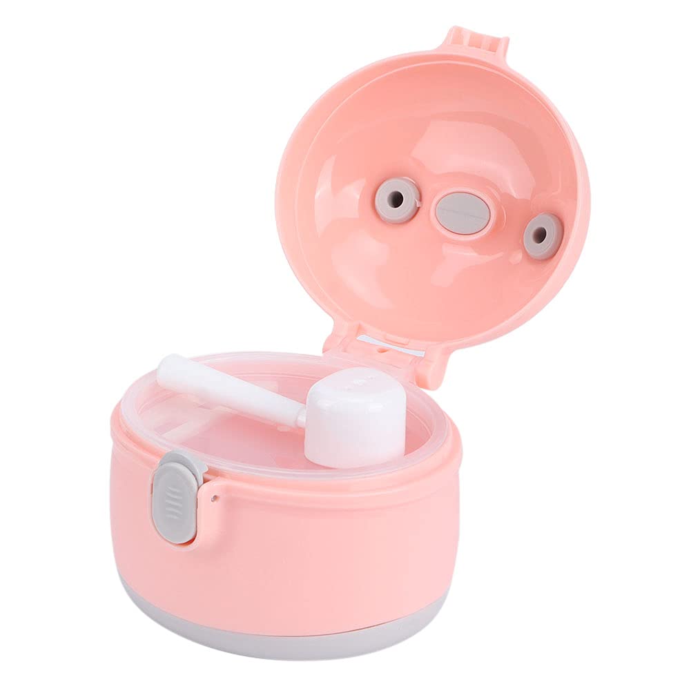 Portable Double Layer Baby Milk Powder Dispenser with Strap - Small Pink Formula Storage Container for Infants & Toddlers | Perfect for Travel, Daycare & On-the-Go Feeding