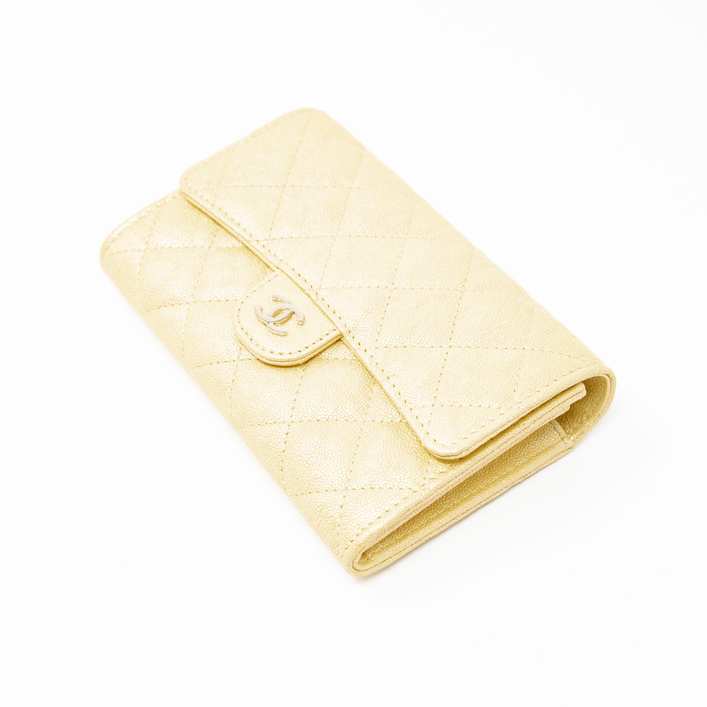 Chanel Yellow Iridescent Mini Wallet On Chain Crossbody Bag - Elegant Evening Clutch for Parties, Weddings & Special Occasions