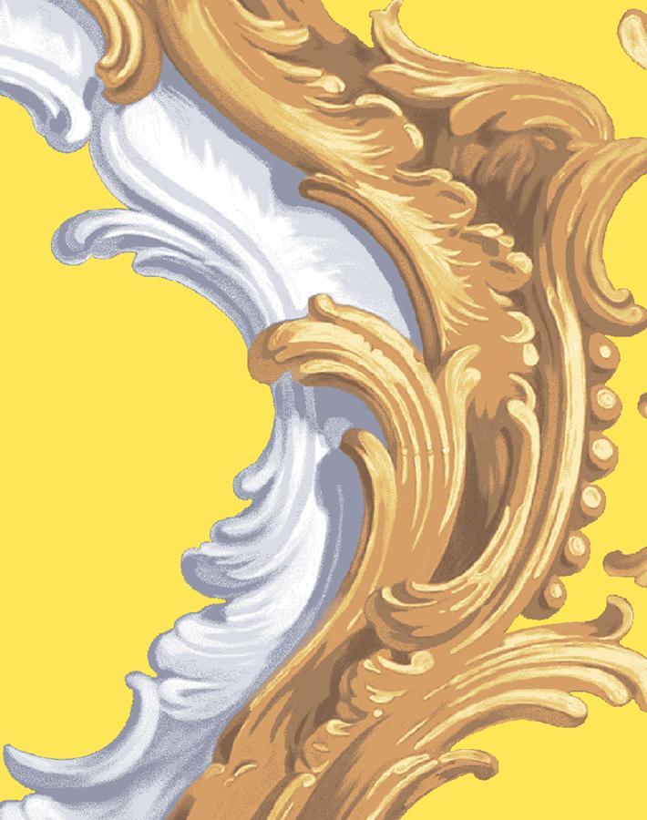 Louie Whoey Daffodil Wallpaper by Wallshoppe - Floral Peel and Stick Wallpaper for Bedroom, Living Room & Nursery Decor