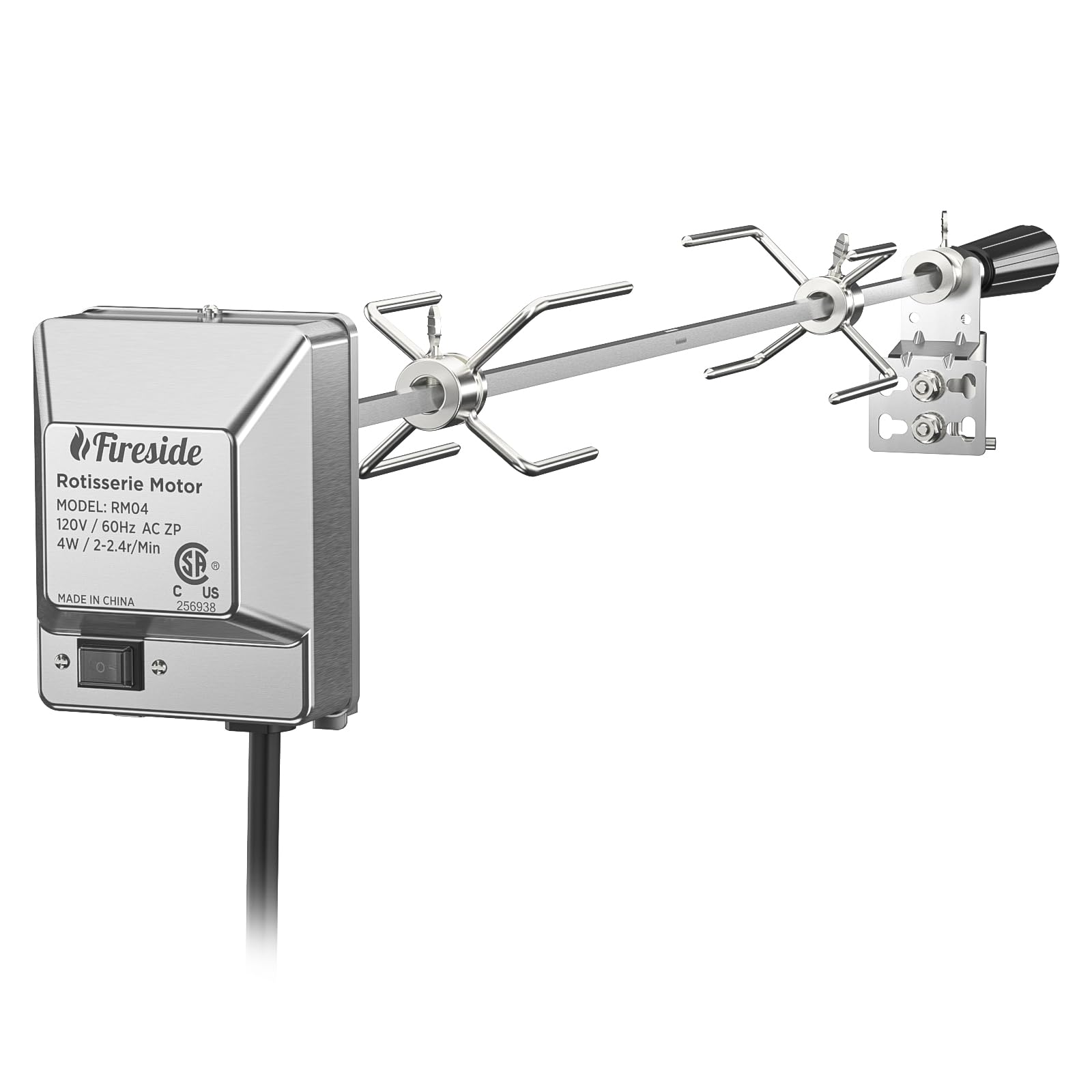TURBRO Stainless Steel Rotisserie Kit for Gas Grills - Fits Cookbox up to 39