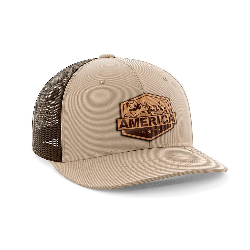 Mount Rushmore Embroidered Leather Patch Hat - Vintage Style Adjustable Baseball Cap for Men & Women - Perfect for Outdoor Adventures, Travel, and Patriotic Events