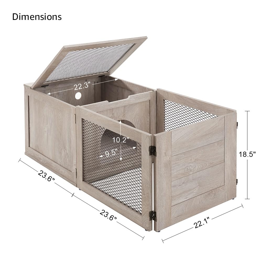Unipaws 3-in-1 Multi-Purpose Cat Birthing Box - Nesting House, Playpen & Whelping Box with Secure Door - Ideal for Pregnant Cats, Kittening & Weaning - Perfect for Home, Vet Clinics & Breeders