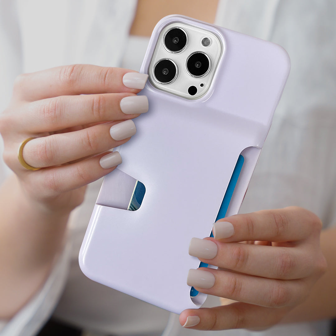 Light Purple iPhone Wallet Case - Slim Protective Phone Cover with Card Holder for iPhone 13/14/15 - Perfect for Everyday Use, Travel & Shopping
