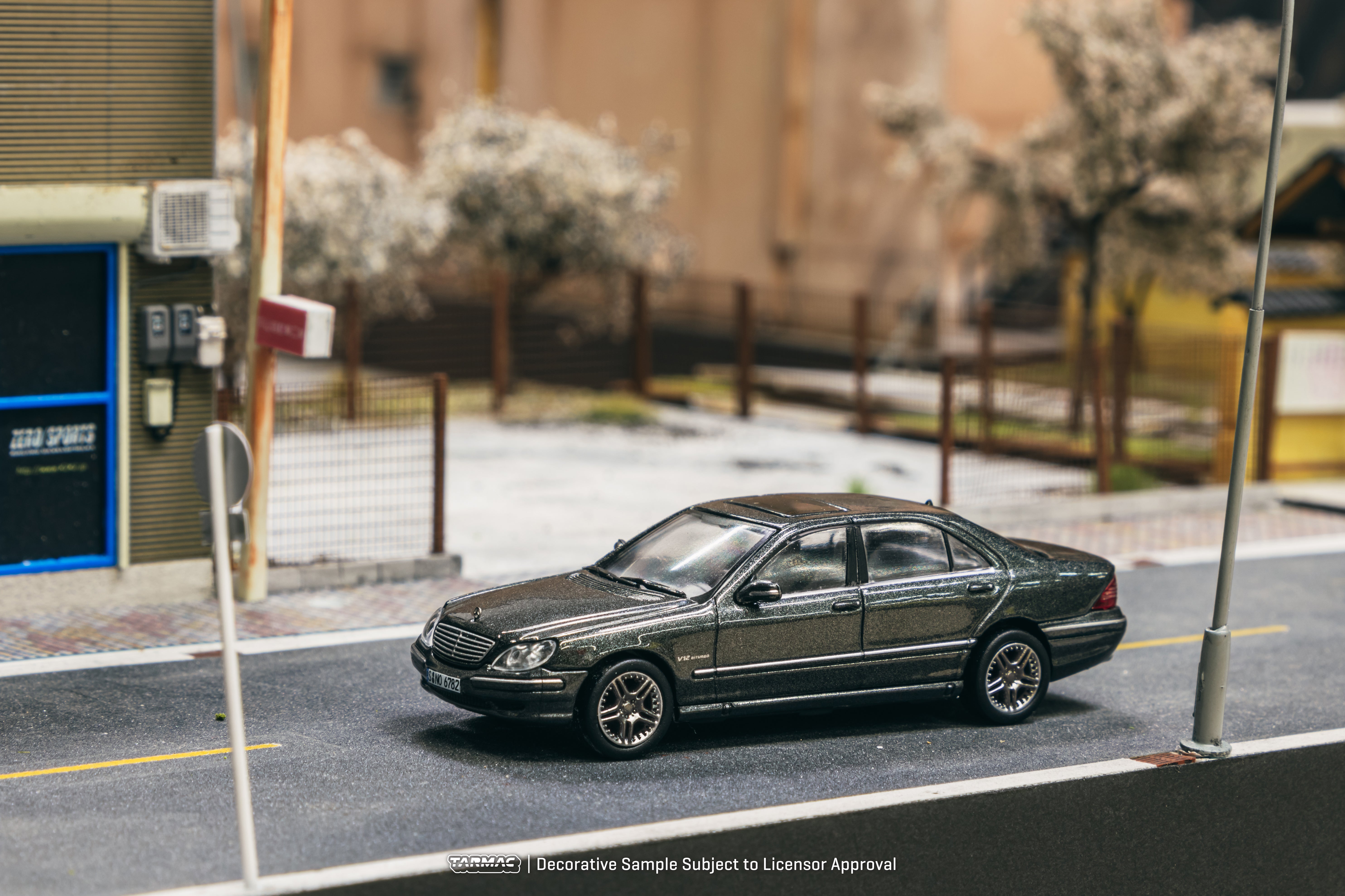 Tarmac Works 1/64 Scale Mercedes Benz S65 AMG Diecast Model Car - Tectite Grey Metallic - Collectible Miniature Vehicle for Display & Racing Scenes