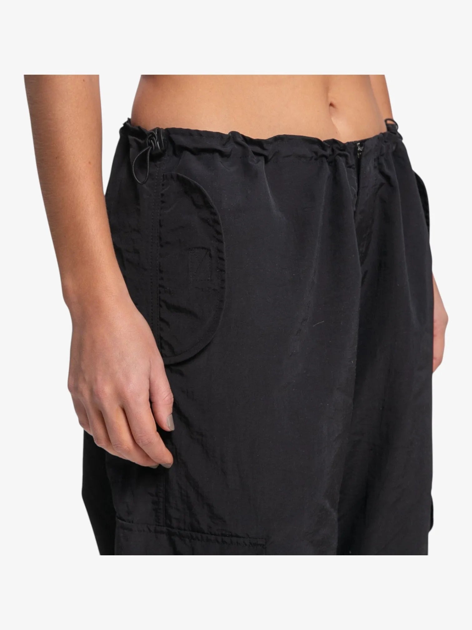 Rusty Double Trouble Black Parachute Pants - Stylish & Durable Cargo Pants for Urban Streetwear & Outdoor Adventures
