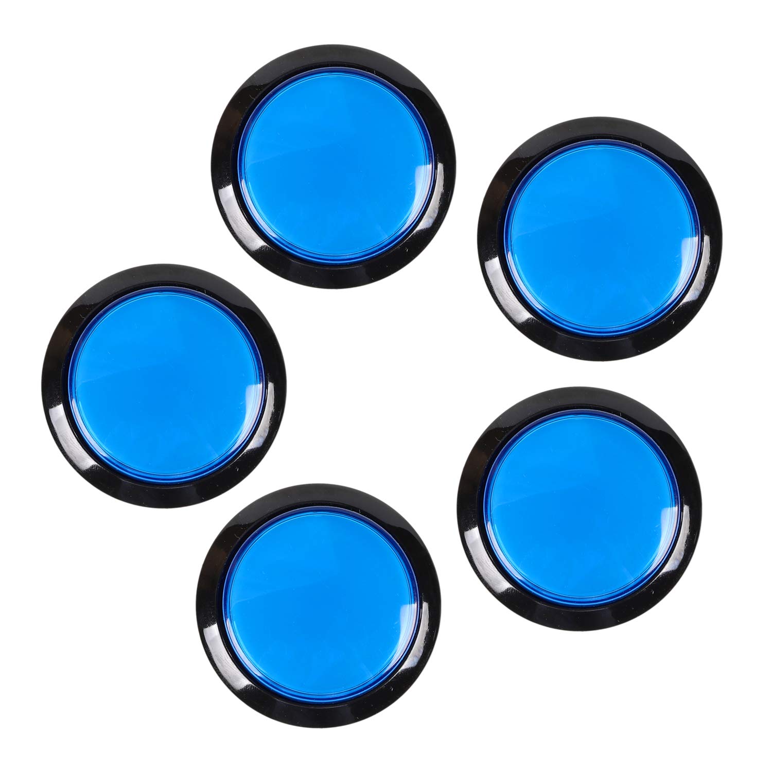EG STARTS 5X 45mm LED Arcade Push Buttons with Microswitch - Blue Illuminated Game Controls for Arcade Cabinets, MAME, and DIY Gaming Projects - Perfect for Coin-Op Machines, Fight Sticks, and Retro Gaming Setups