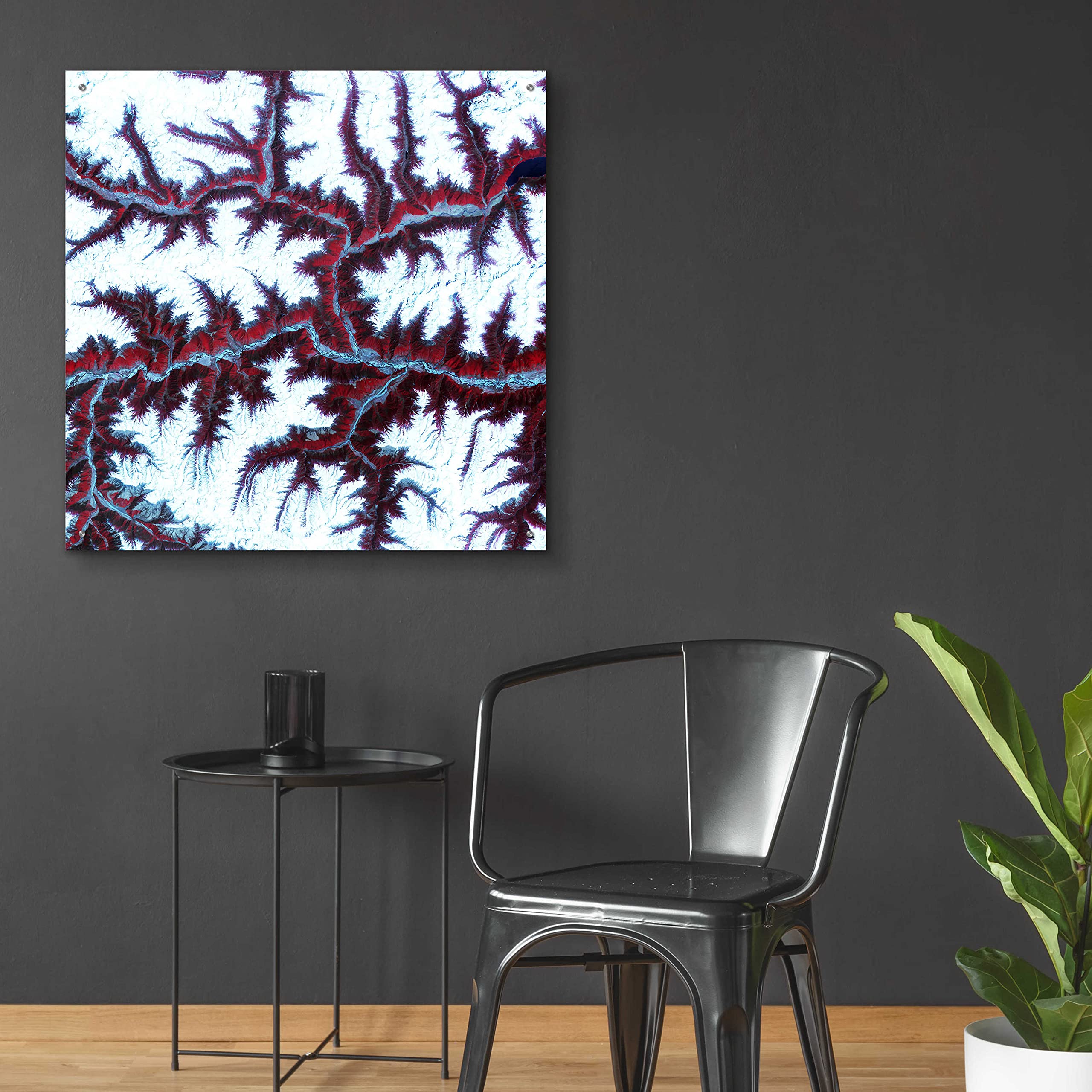 Epic Art 'Earth as Art: Himalayas' Acrylic Glass Wall Art - 36x36 Inch Modern Home Decor for Living Room, Bedroom & Office - Stunning Landscape Photography Print for Contemporary Interior Design