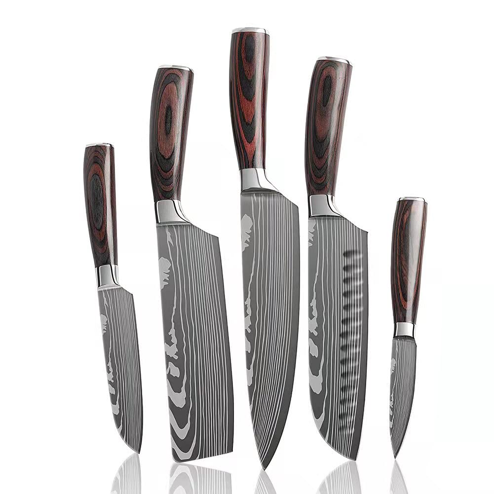 Premium 5-Piece German Stainless Steel Kitchen Knife Set (3.5-8 Inch) - Chef Knives with Storage Box for Slicing, Dicing & Food Prep - Perfect for Home Cooks & Professional Chefs