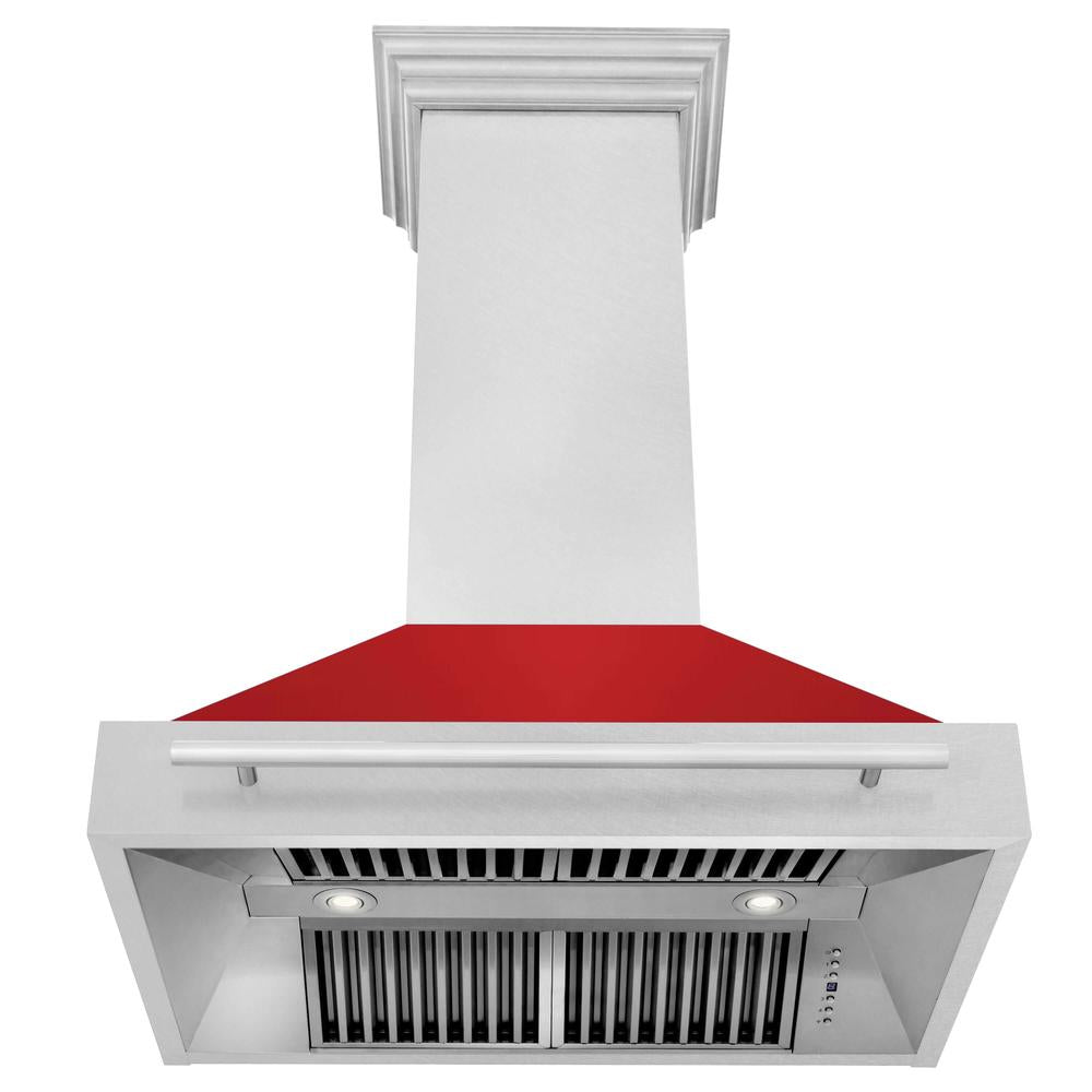 ZLINE 36 Inch Stainless Steel Wall Mount Range Hood with Satin Finish & Stainless Steel Handle (8654SNX 36) - Powerful Kitchen Ventilation for Gas Stoves & Cooking Areas