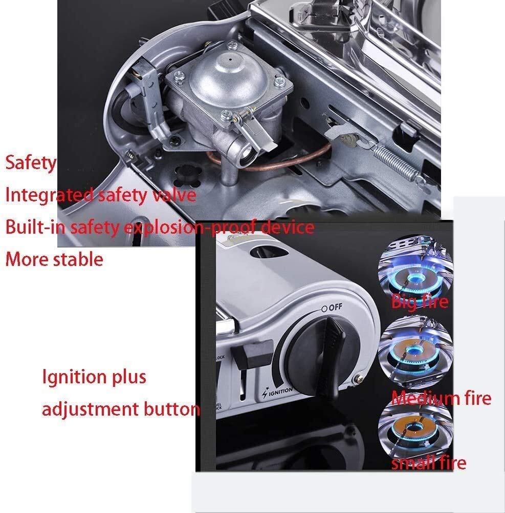 Portable Windproof Camping Stove - Lightweight Backpacking Gas Burner for Hiking, Mountaineering & Outdoor Cooking | Durable Butane Stove with Ignition for Camping, Picnics & Emergency Preparedness