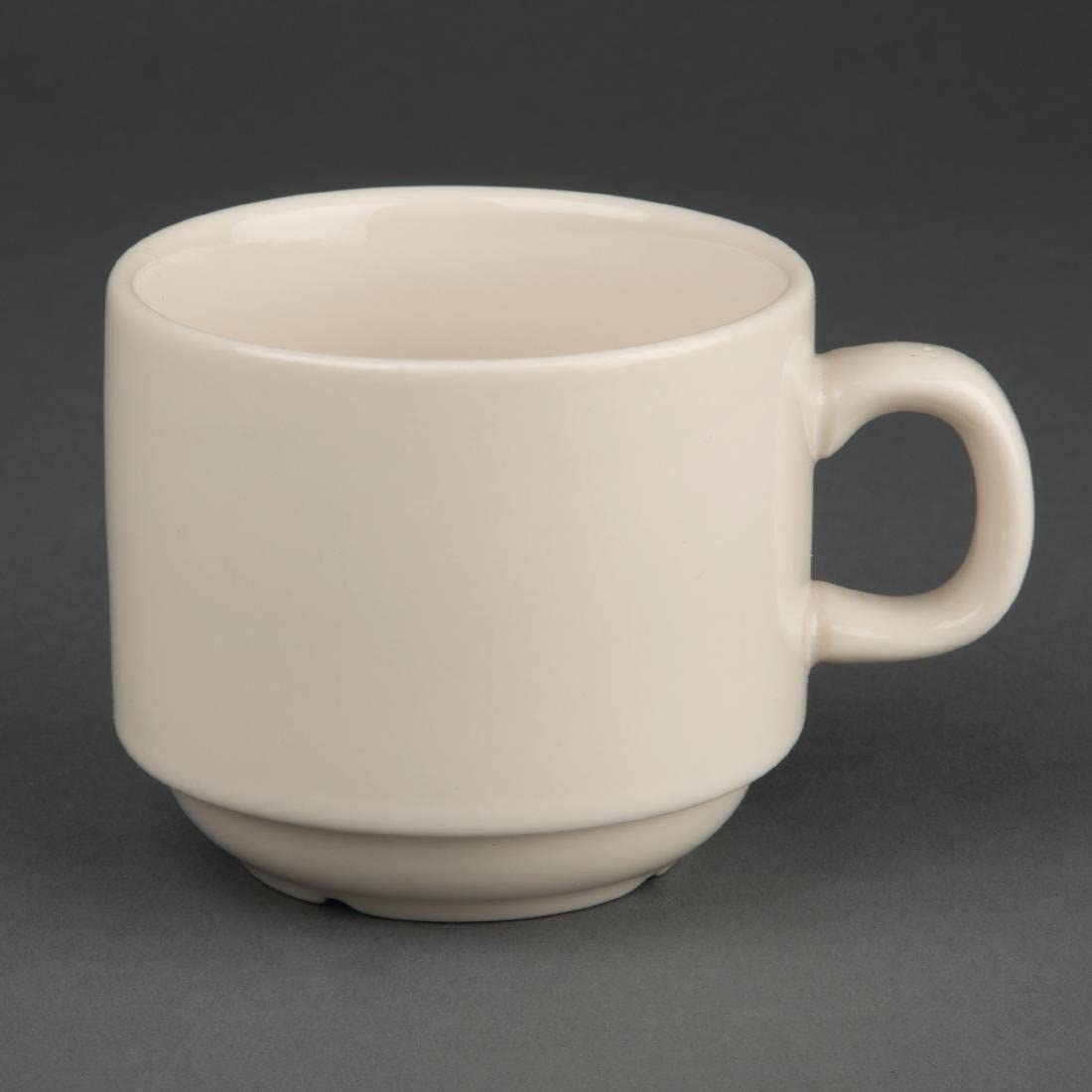 Ivory Stacking Tea Cup Set - 12 Pack, 7.5oz Porcelain Tea Cups for Home, Office, or Restaurant Use - Perfect for Tea Parties, Gifts, and Daily Tea Drinking