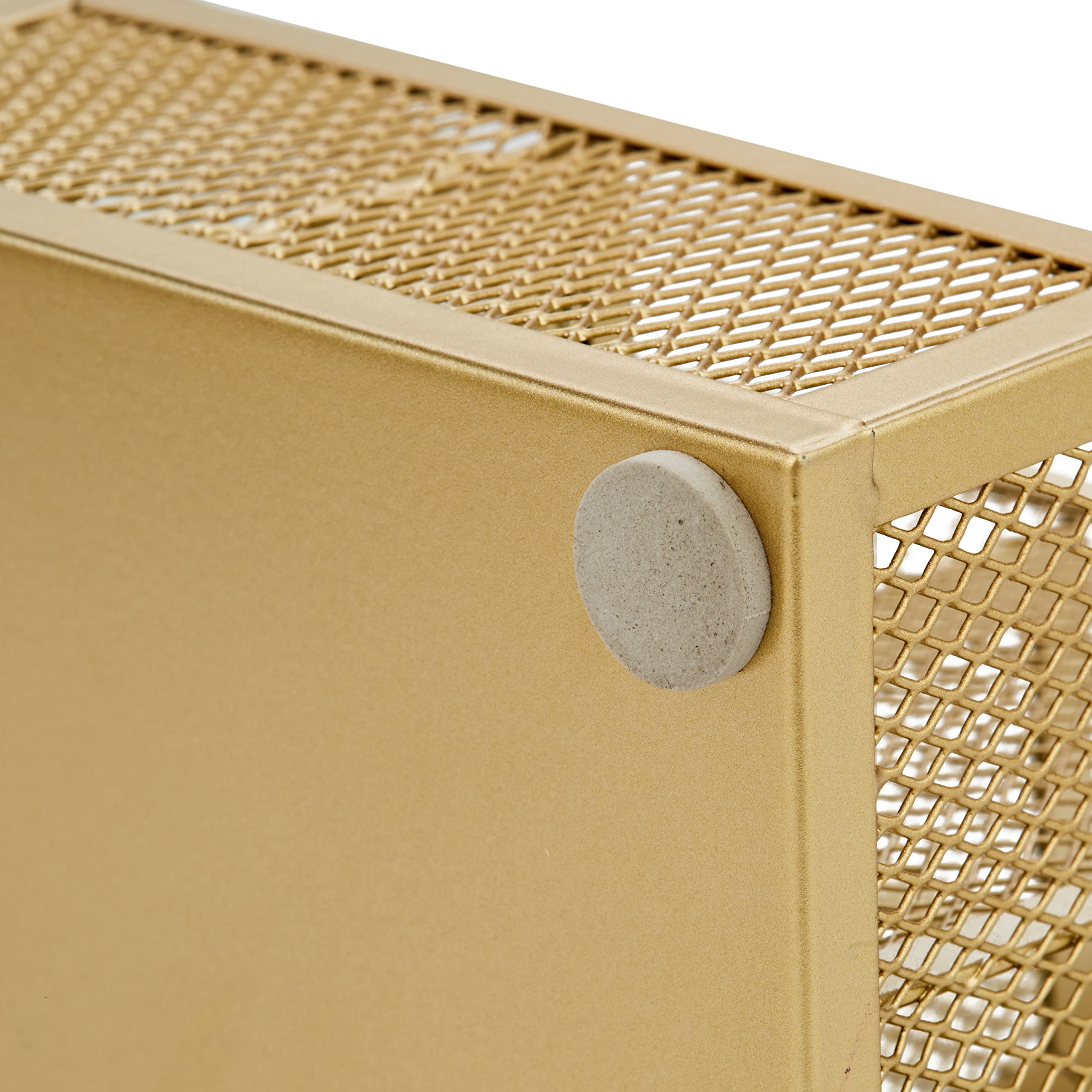 Anova Mesh Desk Organizer with 7 Compartments & Drawer - Office Desk Tidy for Pens, Candy, Supplies - Multifunctional Gold Organizer for Home, Office, School & Workspace Organization