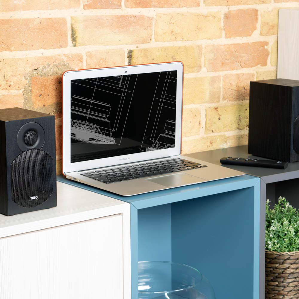 TIBO Plus 1.1 Active HiFi Bookshelf Bluetooth Speakers - Premium UK Designed Wireless Bookshelf Speakers for Home Audio, Gaming & Music - Black | Perfect for Living Room, Bedroom & Office Use