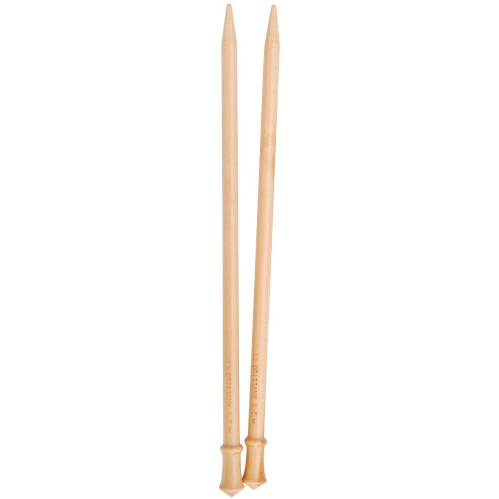 Brittany Single Point 10 inch (25cm) Knitting Needles - US Size 11 (8.0mm) - 1 Pair - Perfect for Scarves, Hats & Sweaters - Premium Wooden Knitting Needles for Beginners & Experts