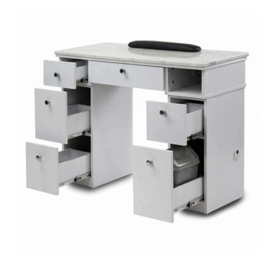 Professional Sonoma Manicure Table with Adjustable Height & Built-in Storage - Perfect for Nail Salons, Home Spa & Mobile Nail Technicians